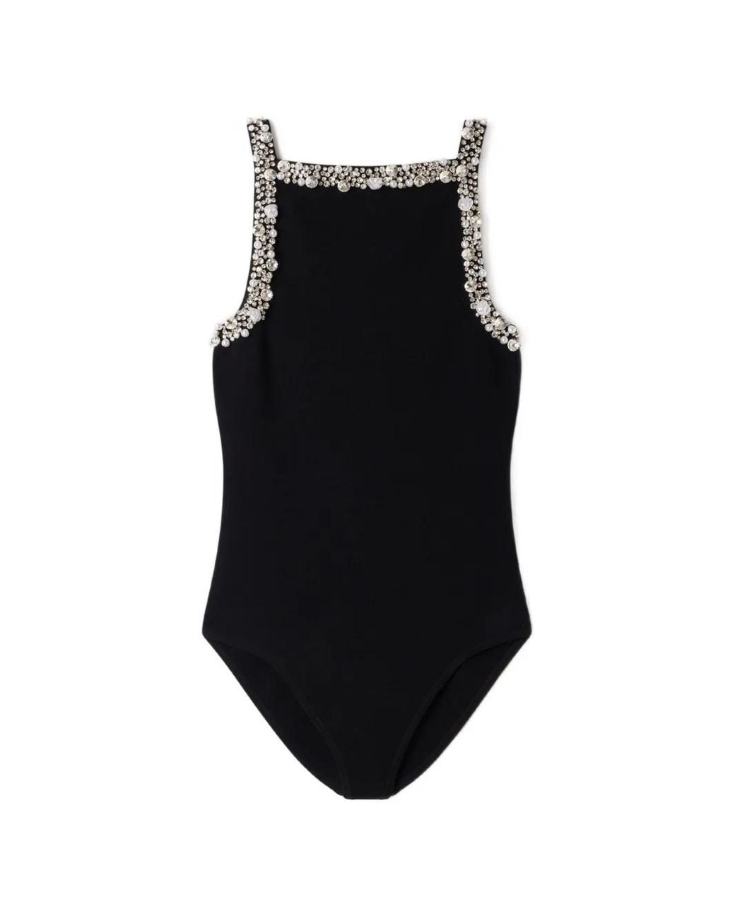 Sandro Black Crystal-Embellished Bodysuit