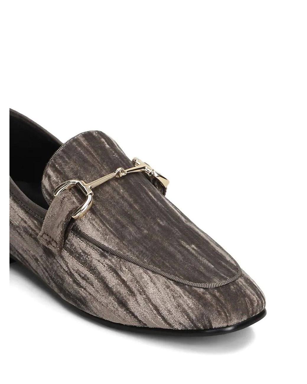 Bibi Lou Gray Ashe Horsebit-Detail Velvet Loafers