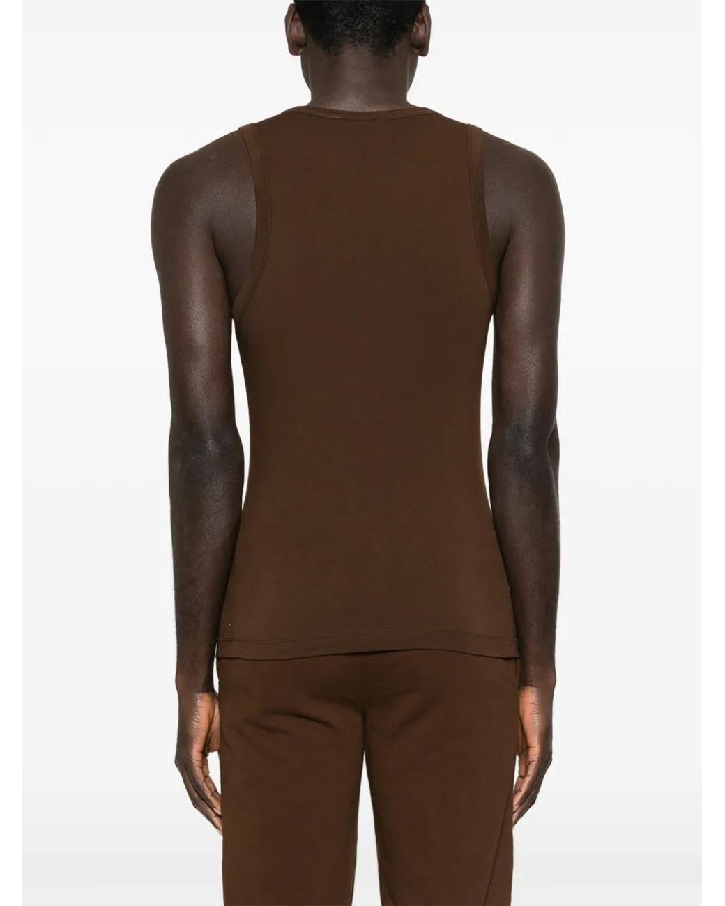 Entire studios Brown Crew Neck Sleeveless Tank Top