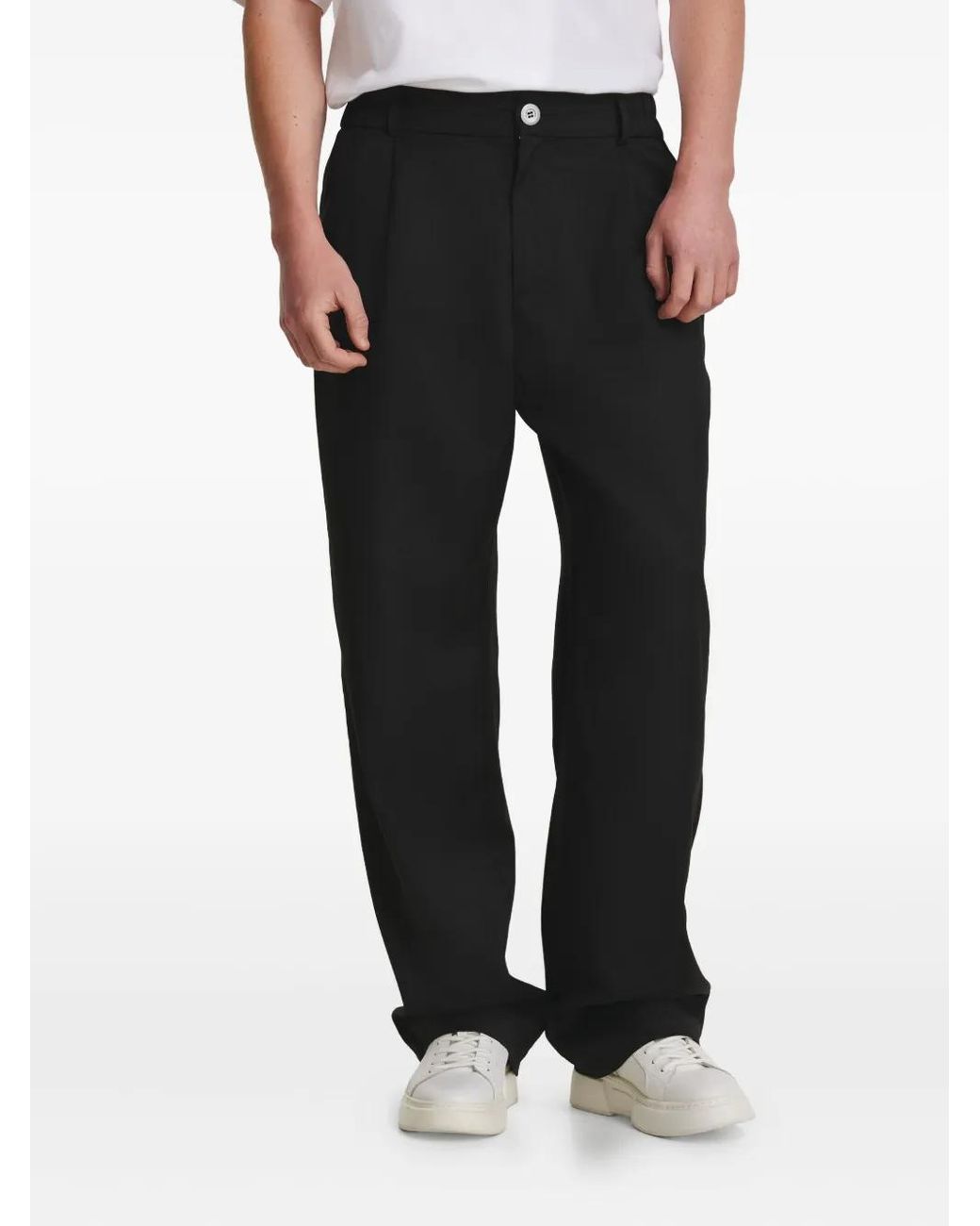 IRINA VOINEA Black Pantalon Évasé À Boutonnière for men