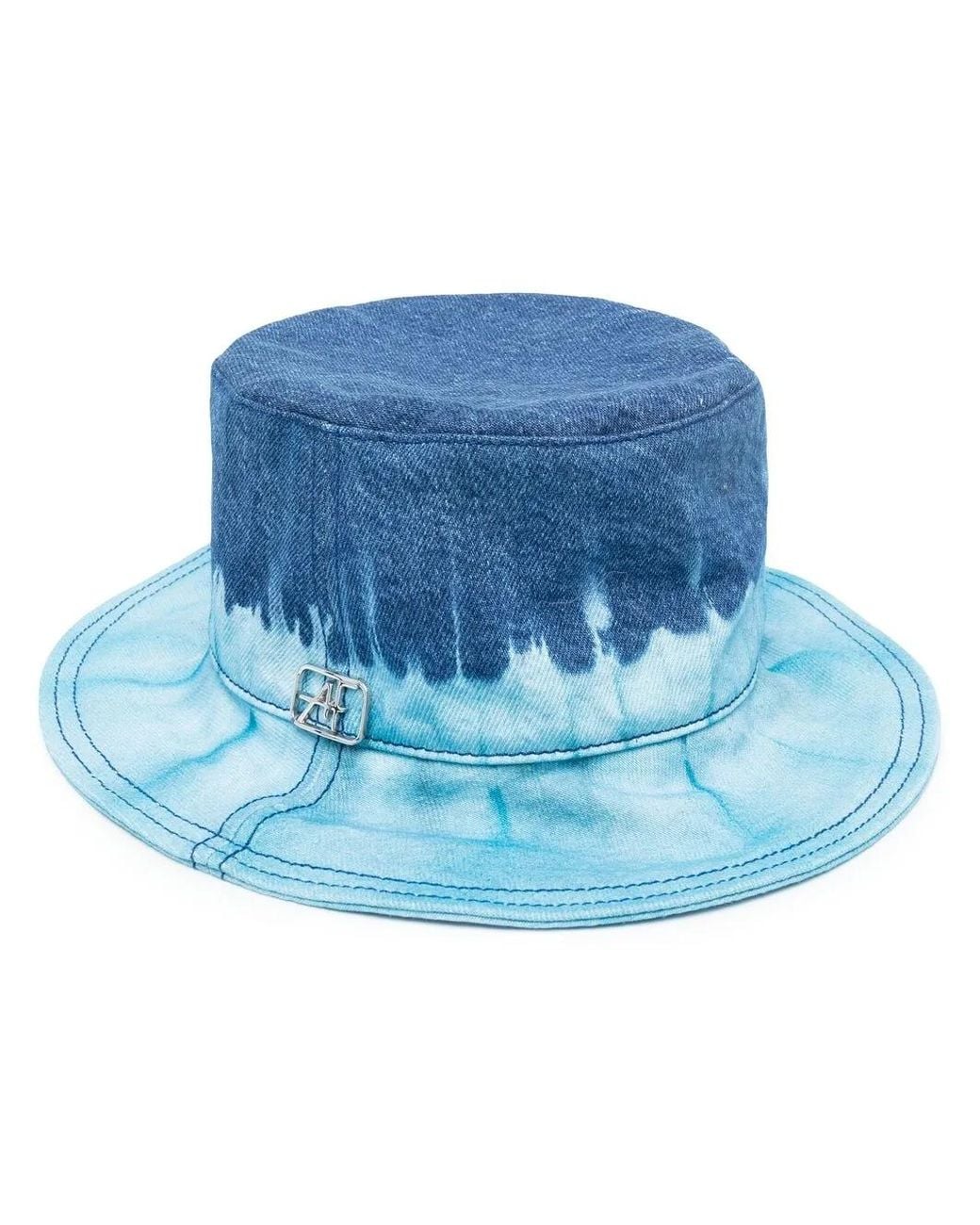 Alberta Ferretti Blue Tie- Dye Print Hat