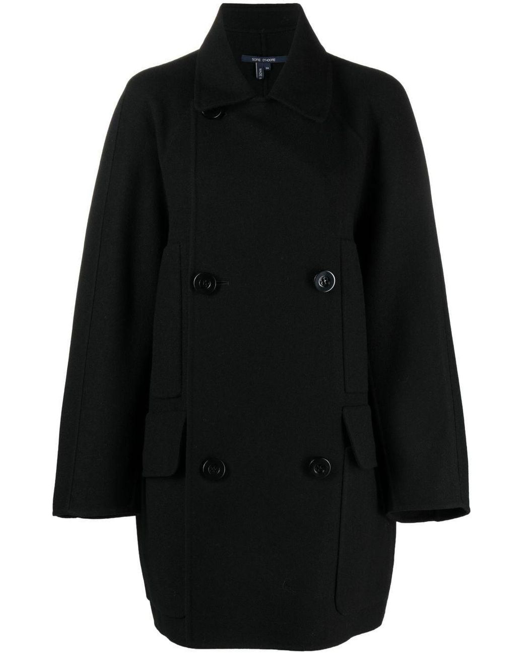 Sofie D'Hoore Double-breasted Wool Coat in Black | Lyst