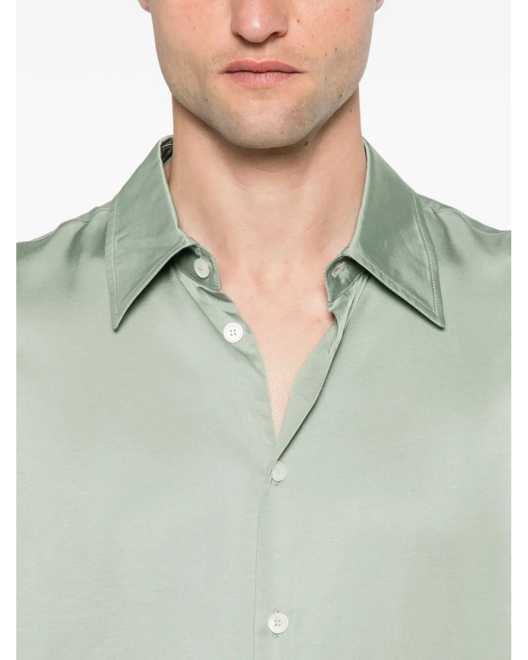 ROLD SKOV Green Chemise À Manches Courtes for men
