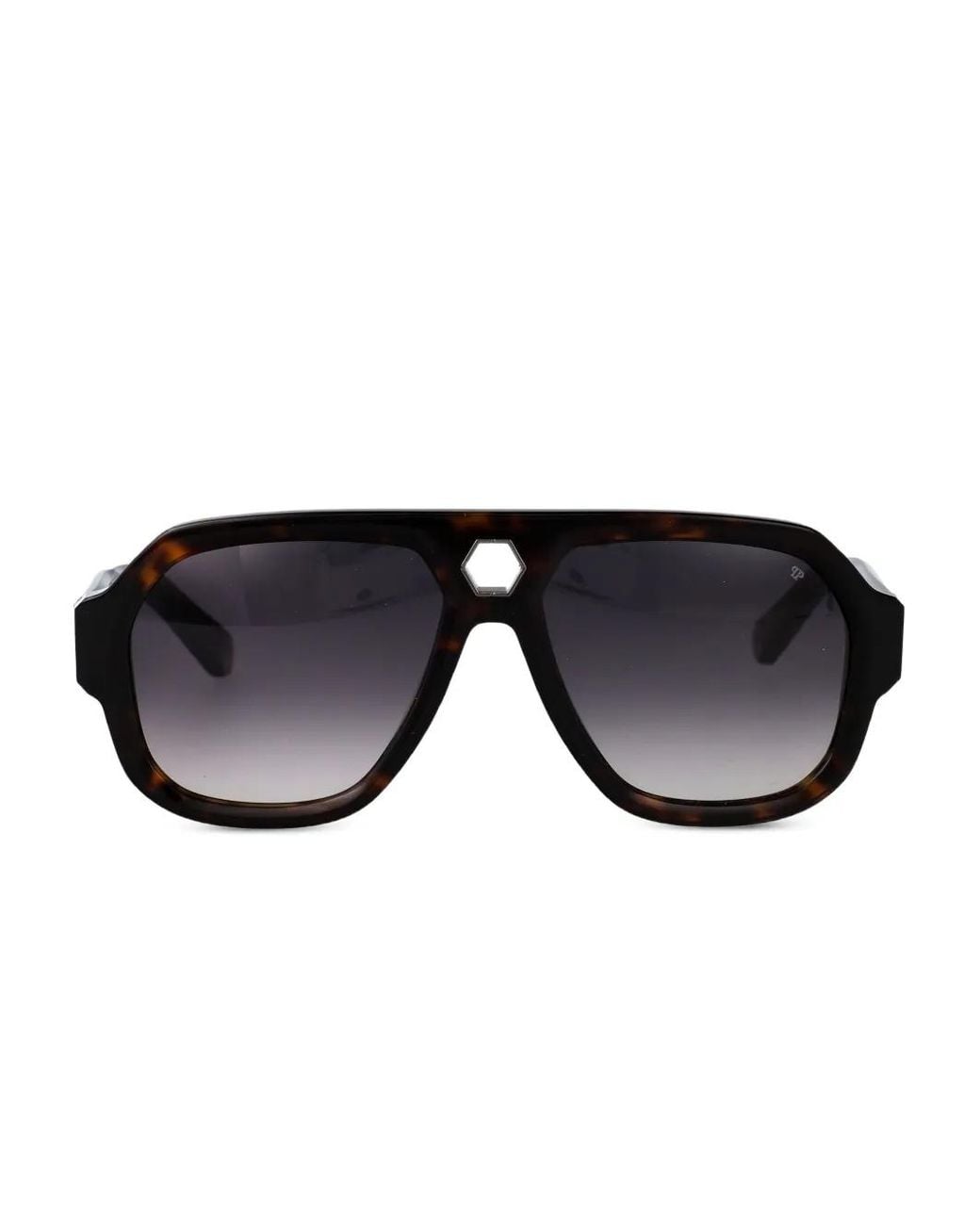 Philipp Plein Black Geometric-Frame Sunglasses for men