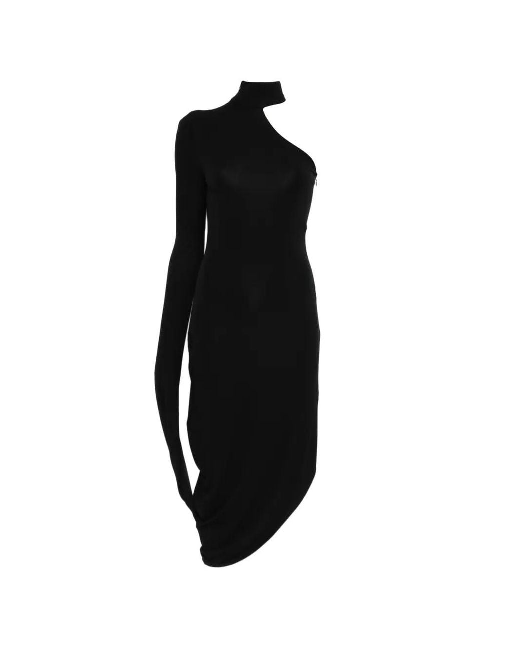 Alexander Wang Black Draped Midi Dress