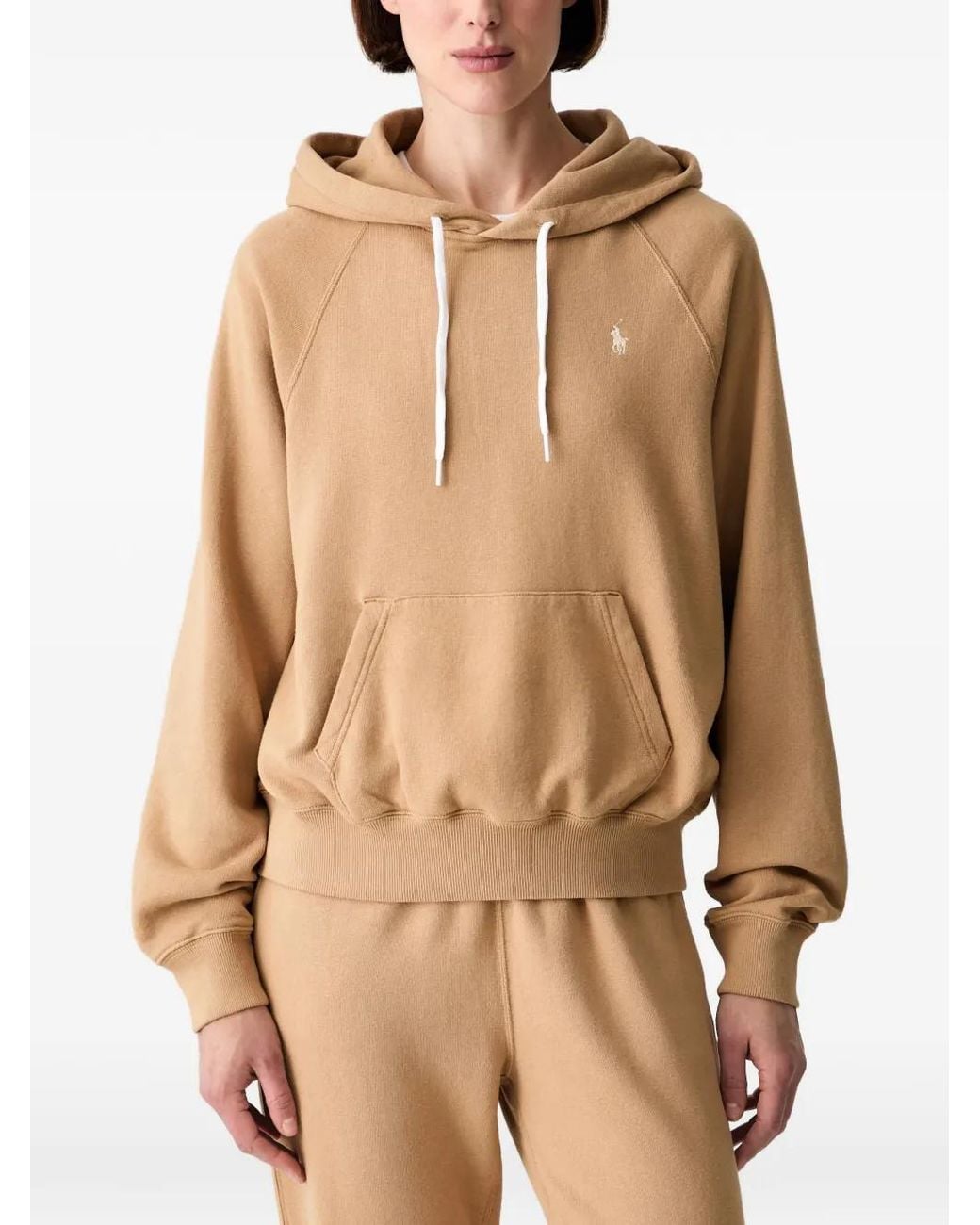 Polo Ralph Lauren Natural Hoodie À Logo Brodé