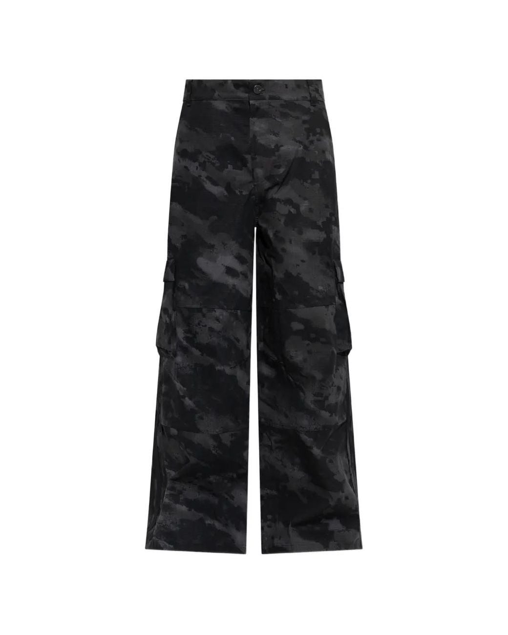 Adidas Black Camouflage-Print Cargo Pants for men