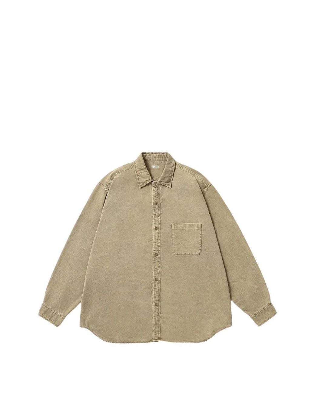 A.PRESSE Natural Button-Down Chest-Pocket Shirt for men