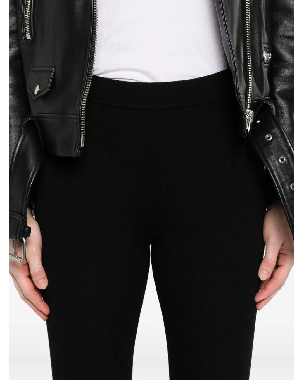 P.A.R.O.S.H. Black Wool Leggings