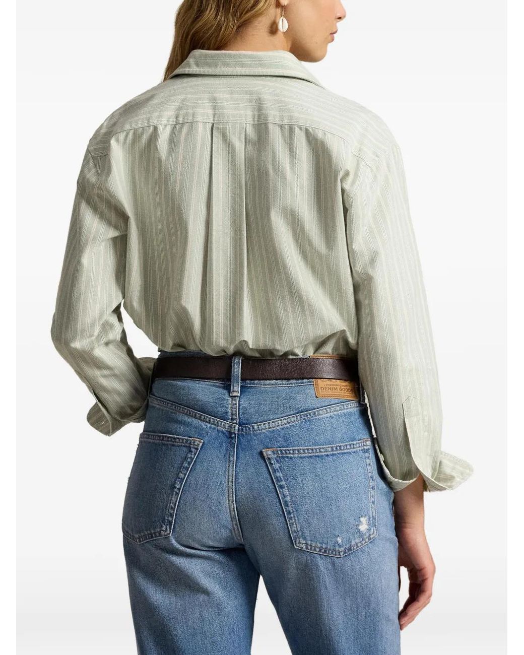 Polo Ralph Lauren White Striped Long-Sleeve Shirt