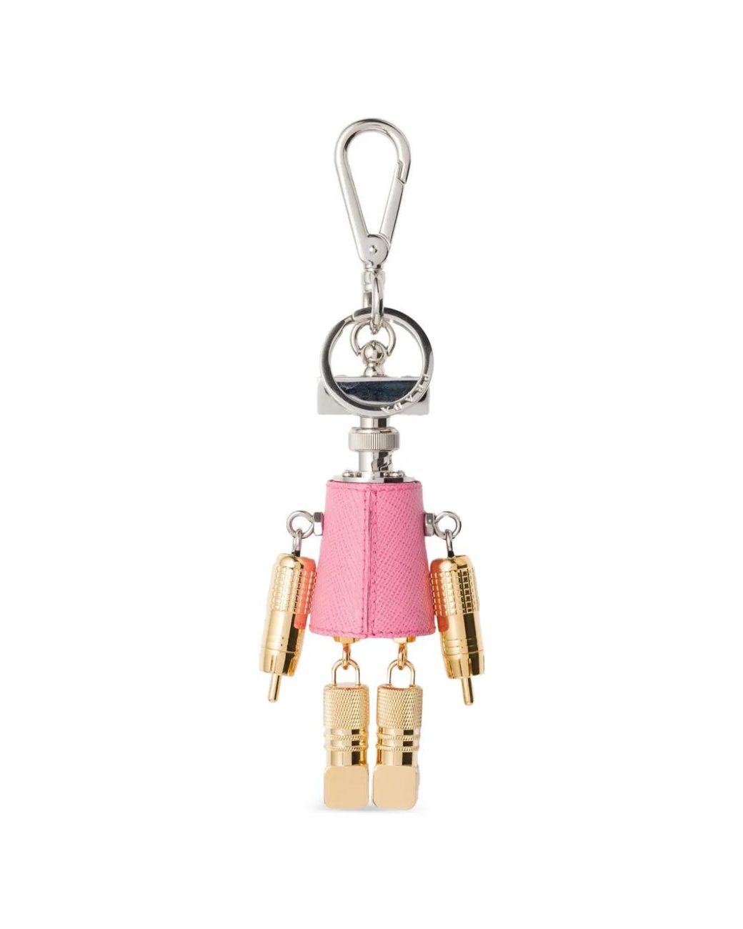 Prada Robot Saffiano Leather Keyring Charm in Pink | Lyst