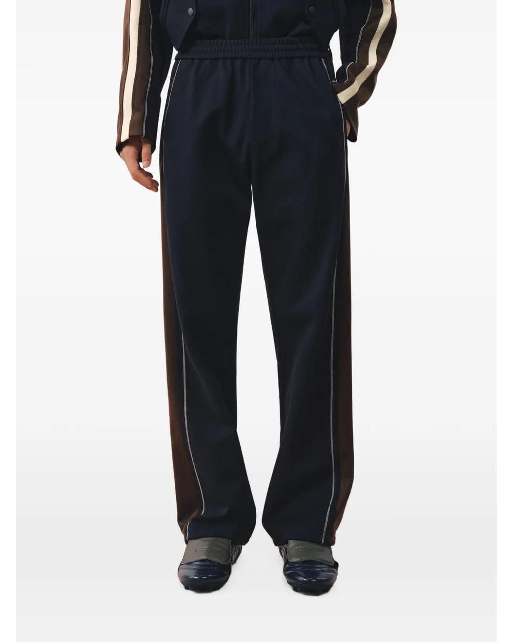 CROQUIS Black Stripe-Detail Casual Trousers for men