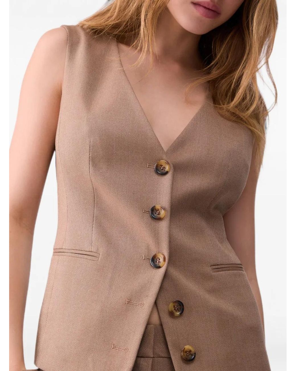 Liu Jo Natural Gilet With Toggles