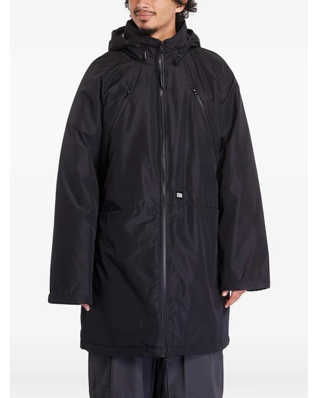 Urban Classics Blue Zip-Pocket Hooded Coat for men