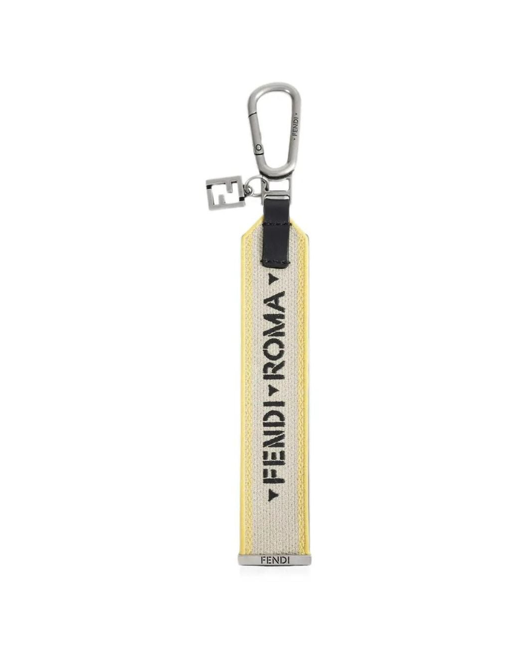 Fendi Metallic 1925 Logo-Embroidered Keyring for men