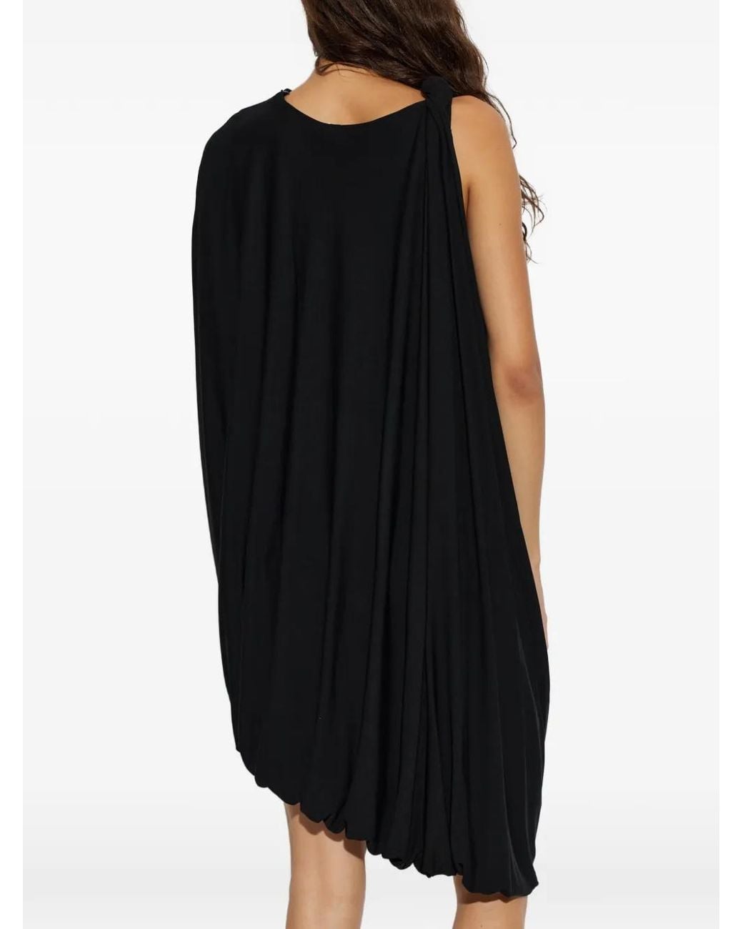 Alexander Wang Black Robe Mi-Longue Drapée À Design Asymétrique
