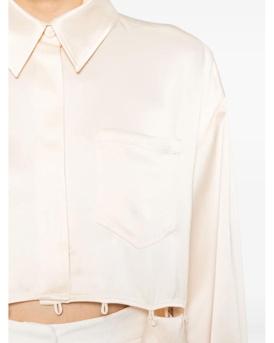 Nanushka Natural Maxon Satin Blouse