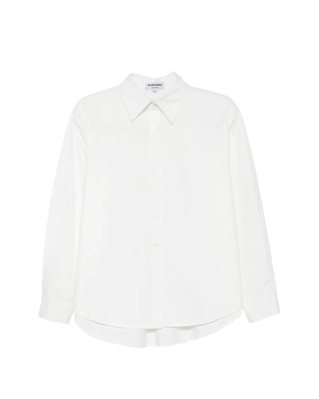LA PISCINE White Asymmetric Draped Shirt