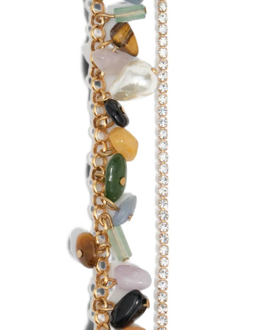 Bimba Y Lola Metallic Stone-Charm Double-Strand Bracelet