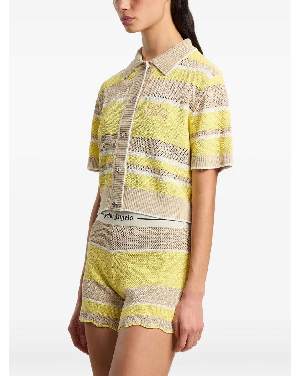 Palm Angels Yellow Palm Sway Beach Cardigan