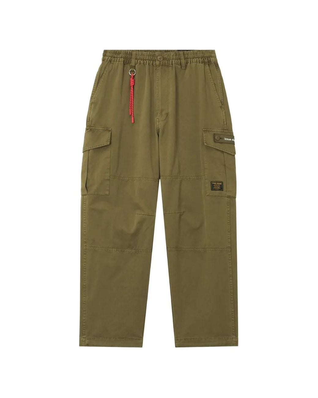 Izzue Green Straight-Leg Cargo Pants for men