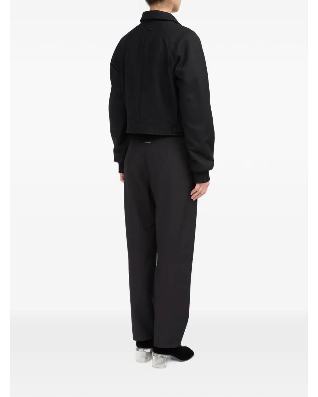 MM6 by Maison Margiela Black Flap-Pocket Bomber Jacket