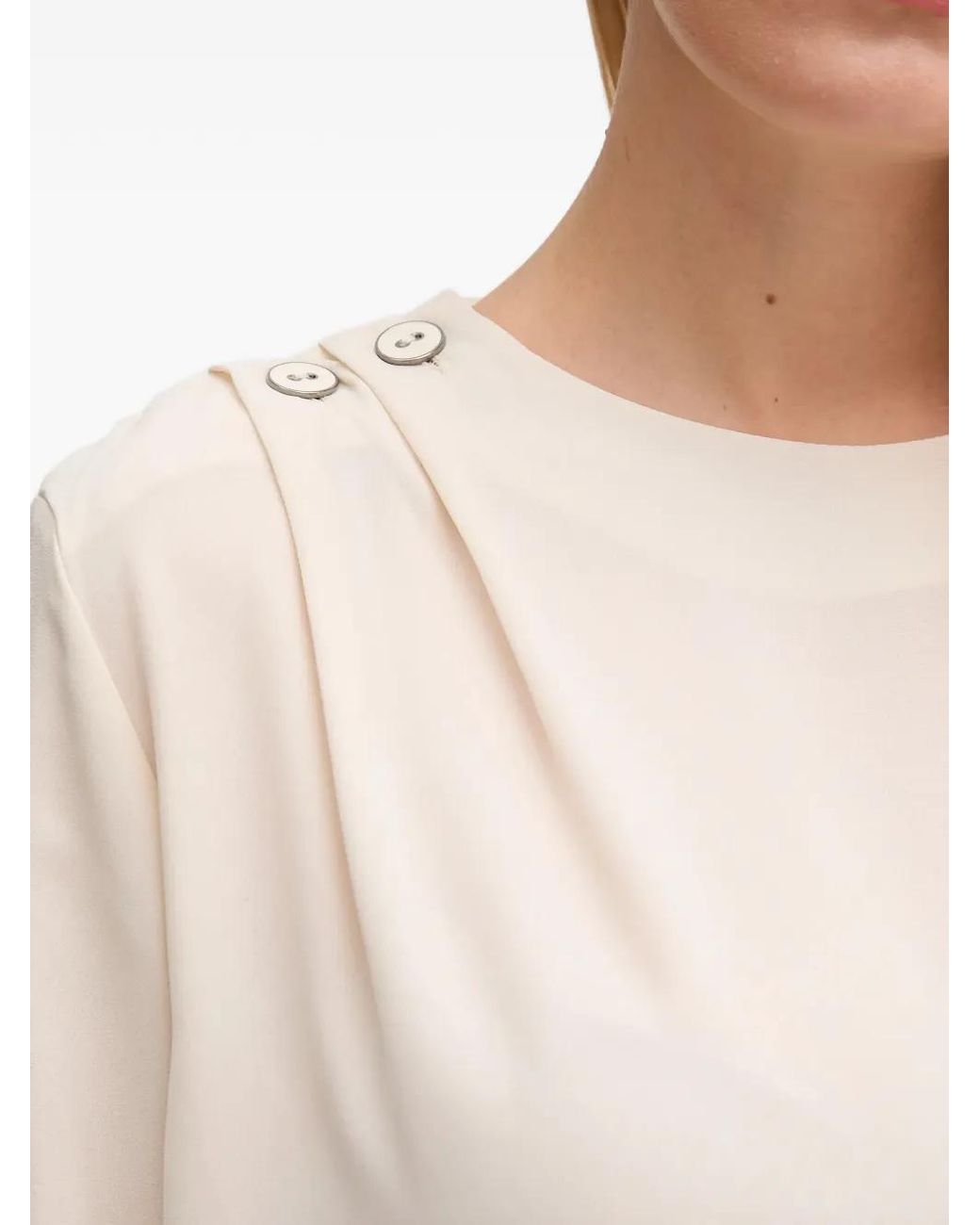 GAUDI Georgette Blouse in het White