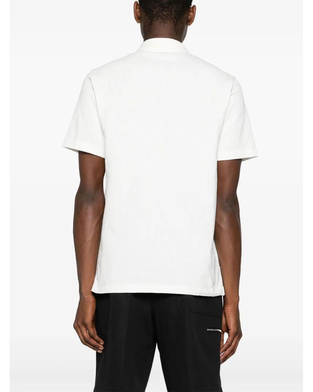 Fendi White Cotton Polo Shirt With Ff Pattern for men