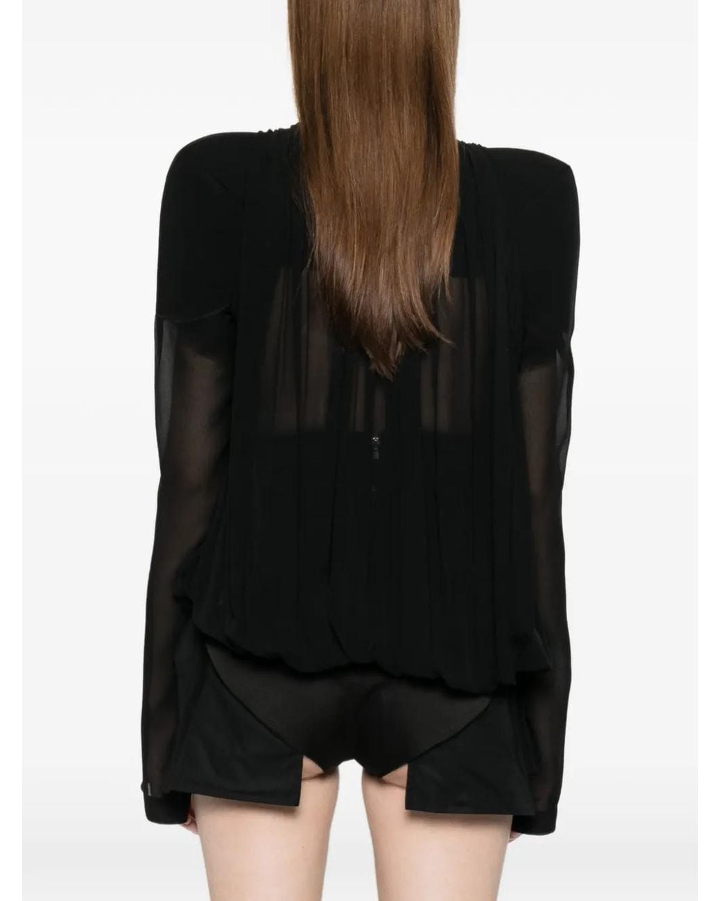 Rick Owens Black Maria Draped V-Neck Jacket