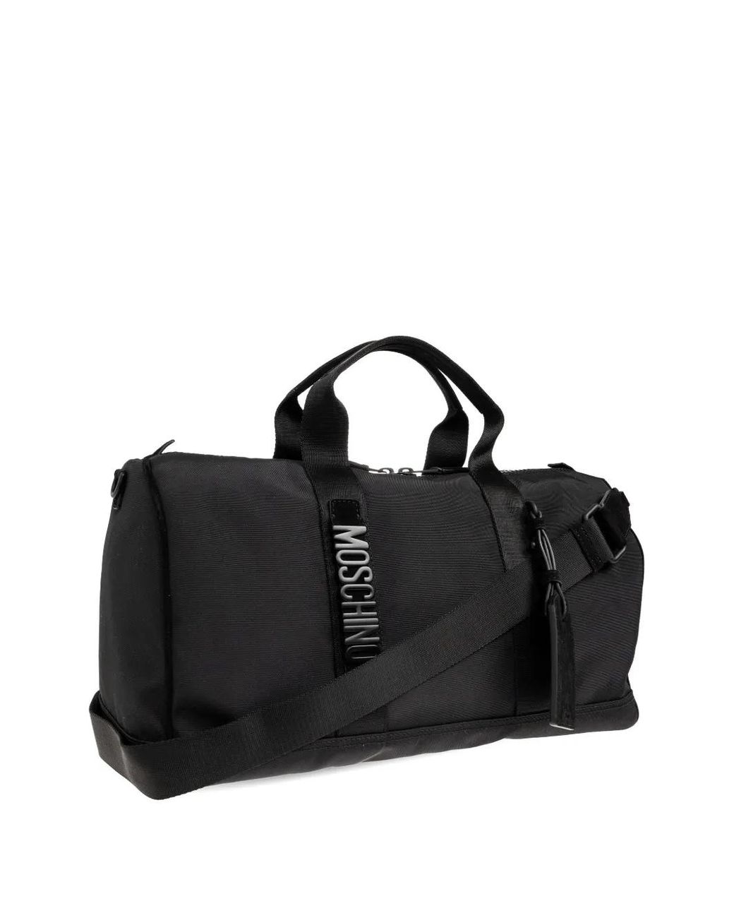 Moschino Black Logo-Detail Holdall Bag for men