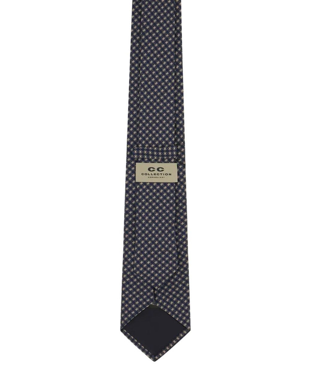 Corneliani Blue Houndstooth-Pattern Tie for men