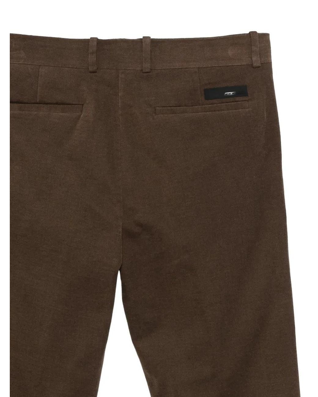 Rrd Gray Logo-Patch Turn-Up Trousers for men
