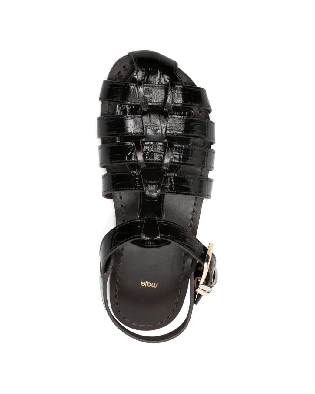 Maje Black Multi-Strap Leather Sandals