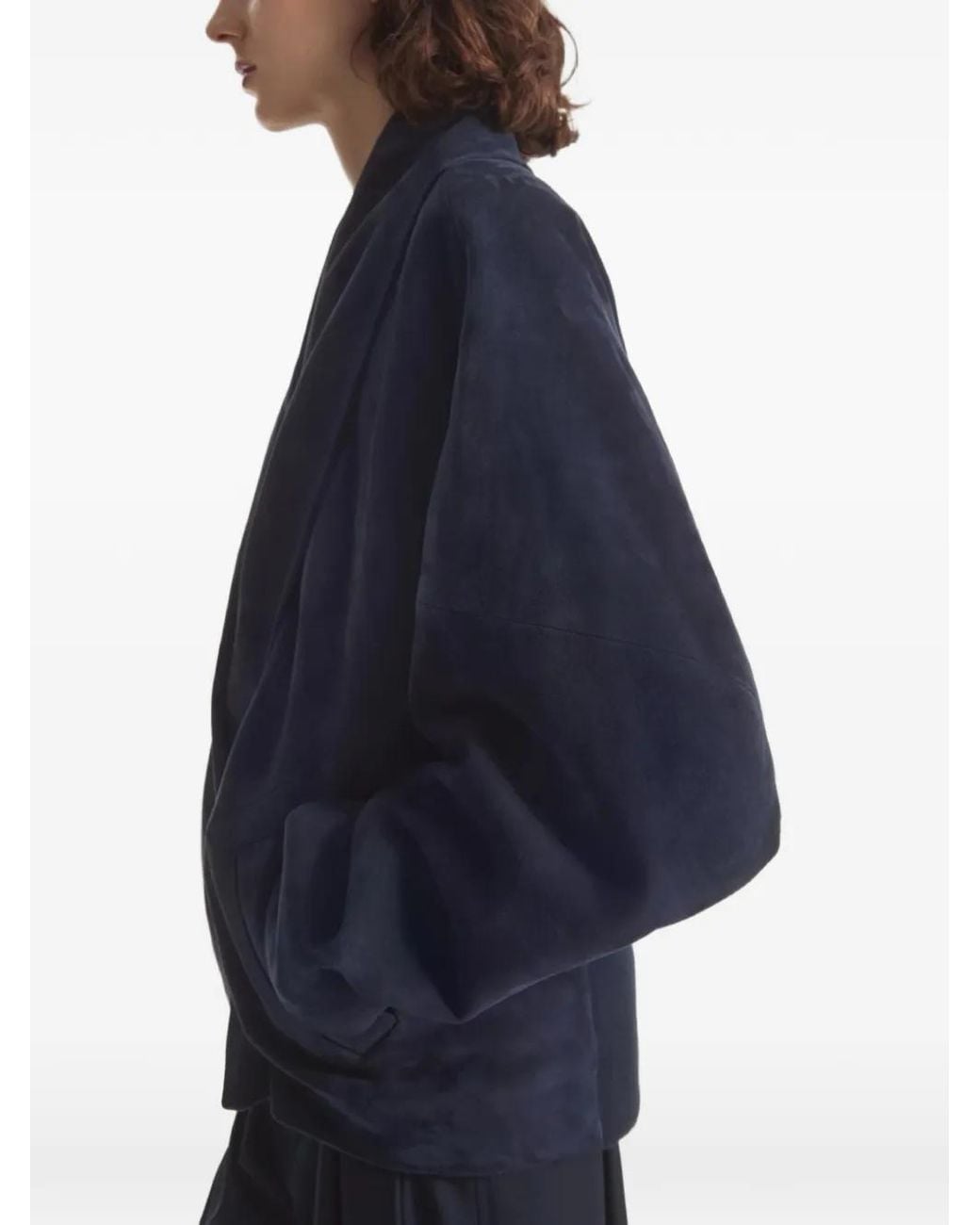 Co. Blue Suede Wrap Jacket