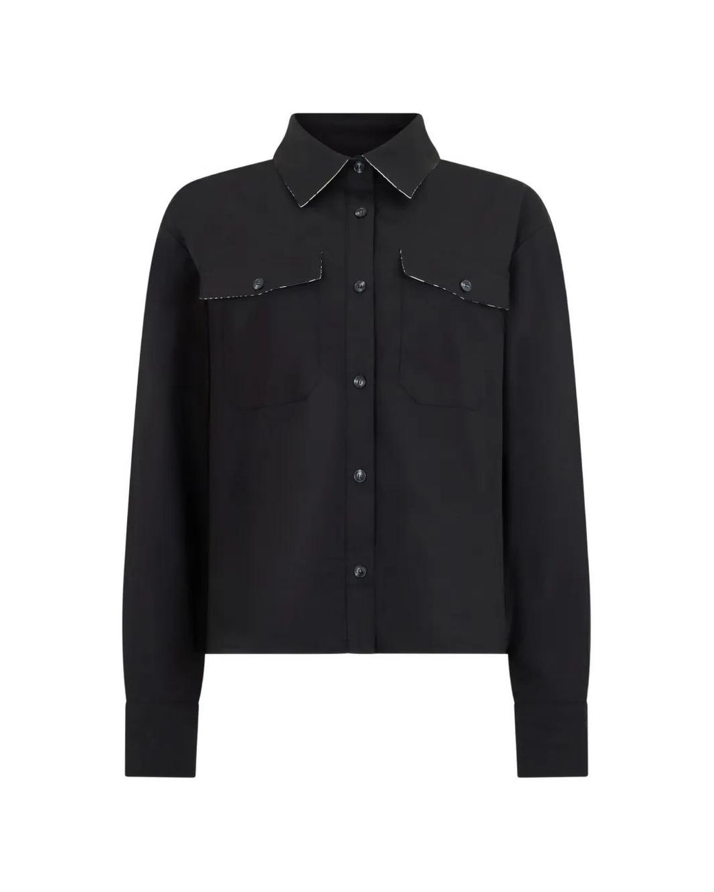 Roberto Cavalli Black Button-Up Shirt