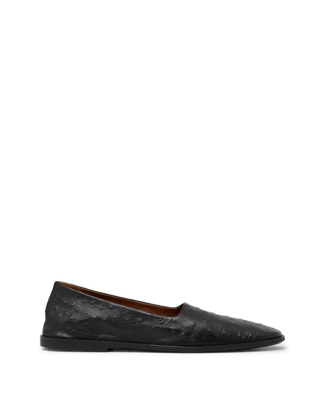 Marsèll Black Mocassins Stesa En Cuir À Effet Autruche