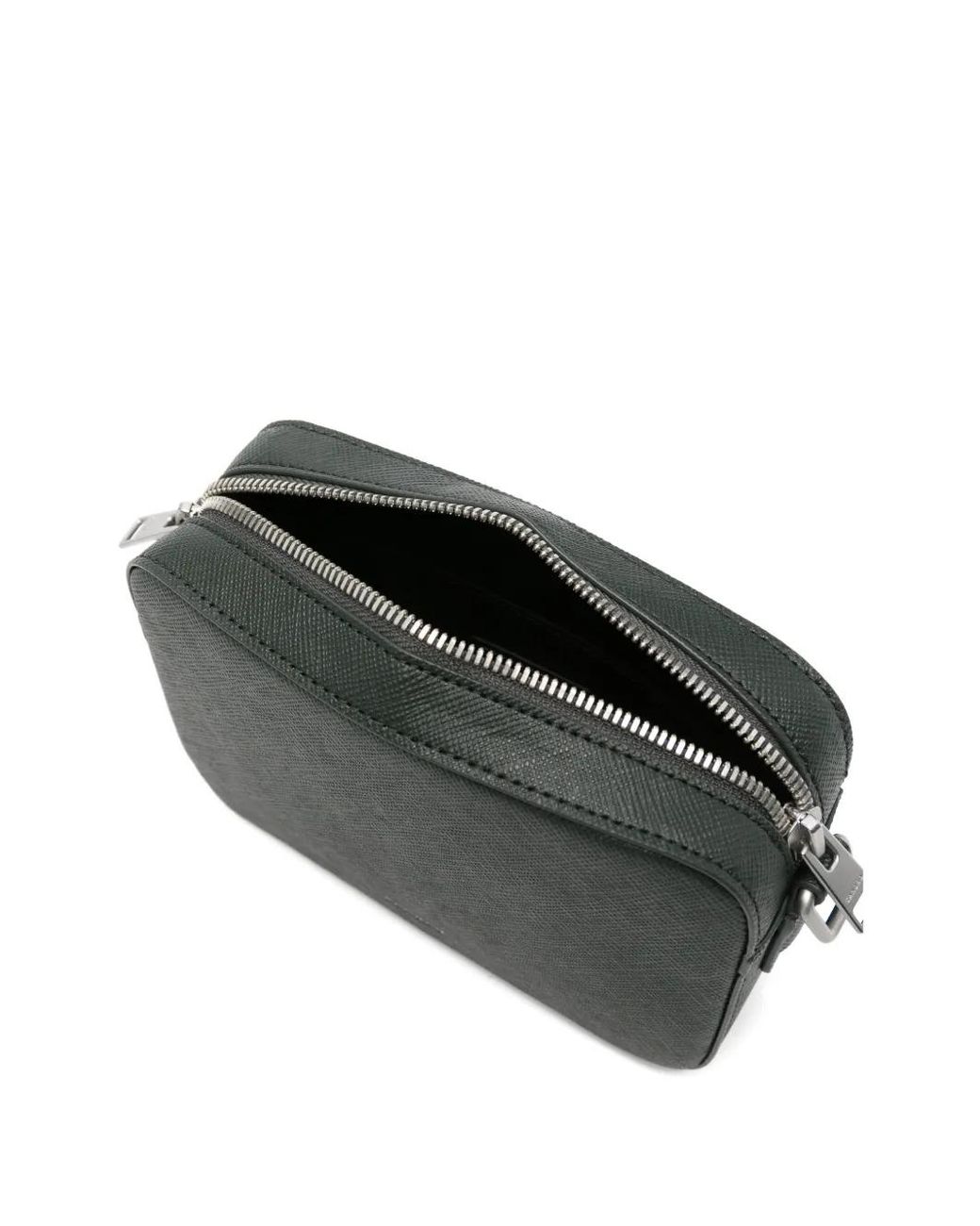 Sandro Black Small Zip-Fastening Cross-Hatch Messenger Bag for men