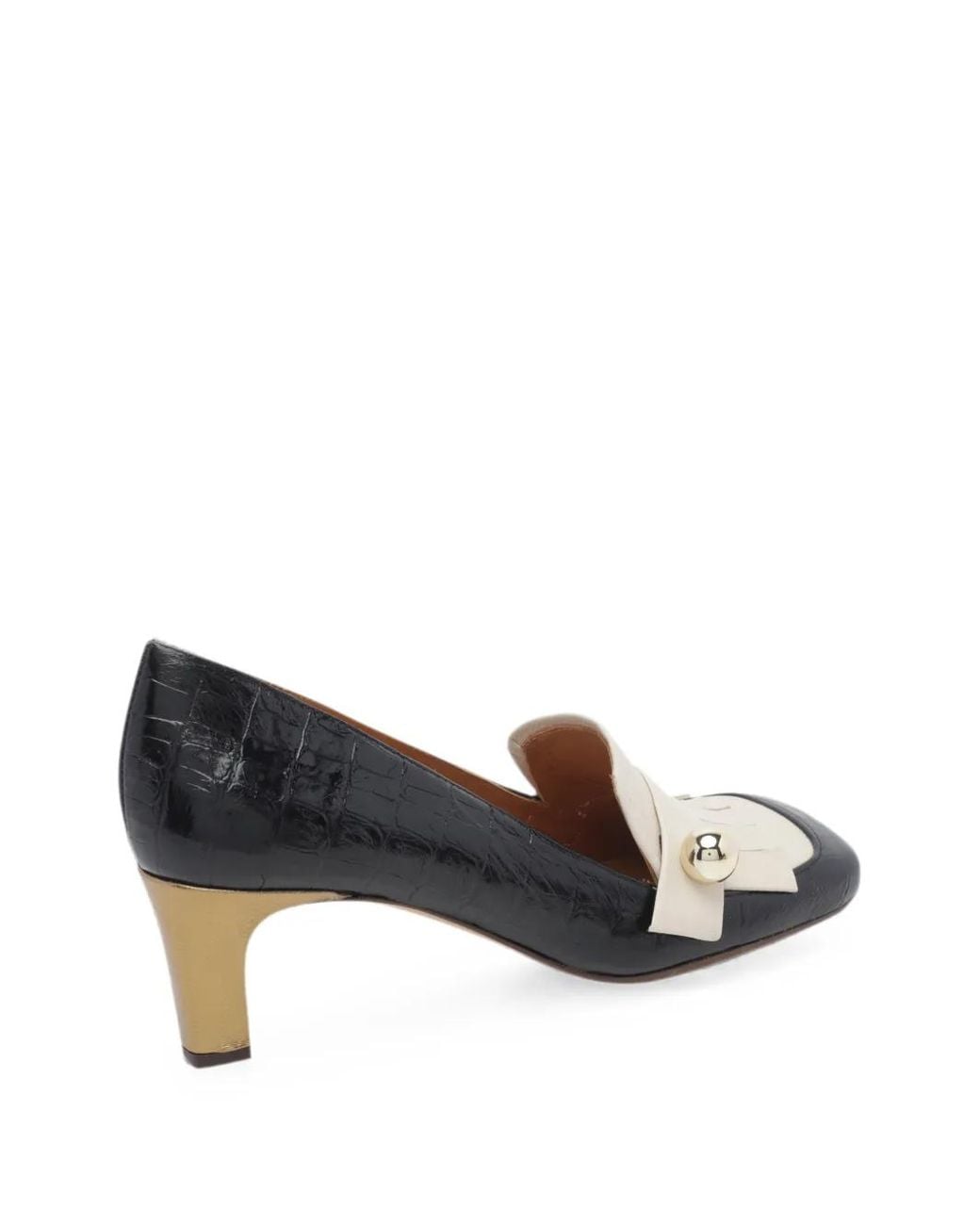 Chie Mihara Black Shimone Croc-Effect Pumps