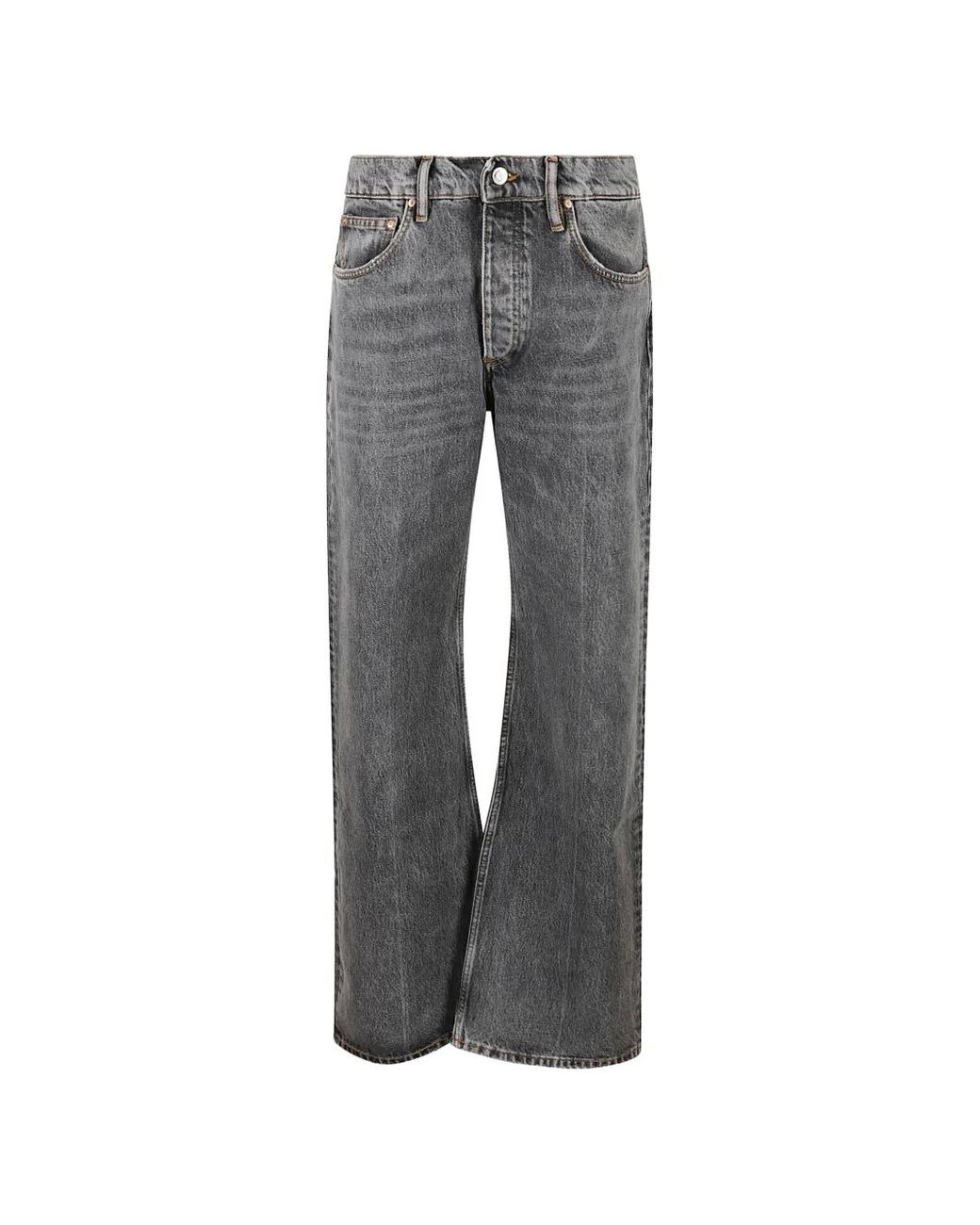 Donna Brasil Gray Faded Wide-Leg Jeans