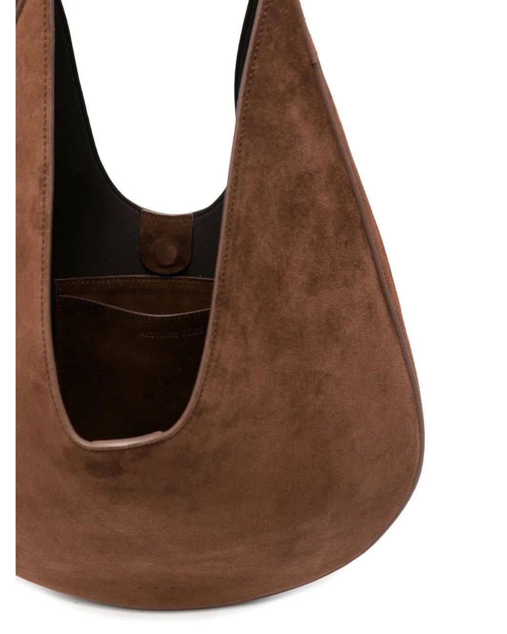 Aesther Ekme Brown Medium Curved Suede Shoulder Bag