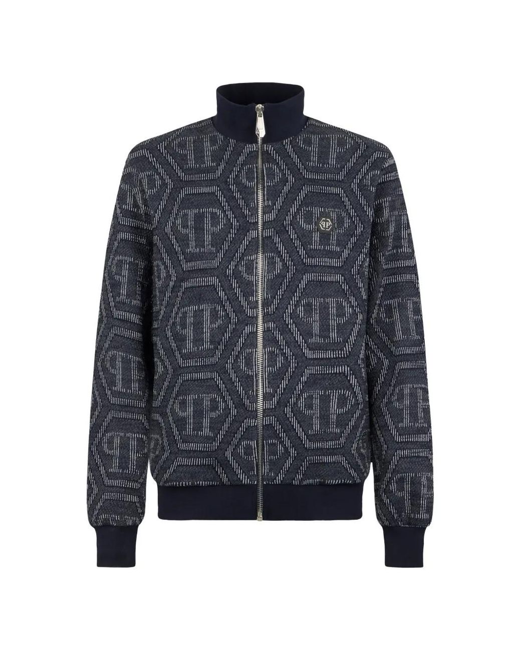 Philipp Plein Blue Jacquard Monogram Jacket for men