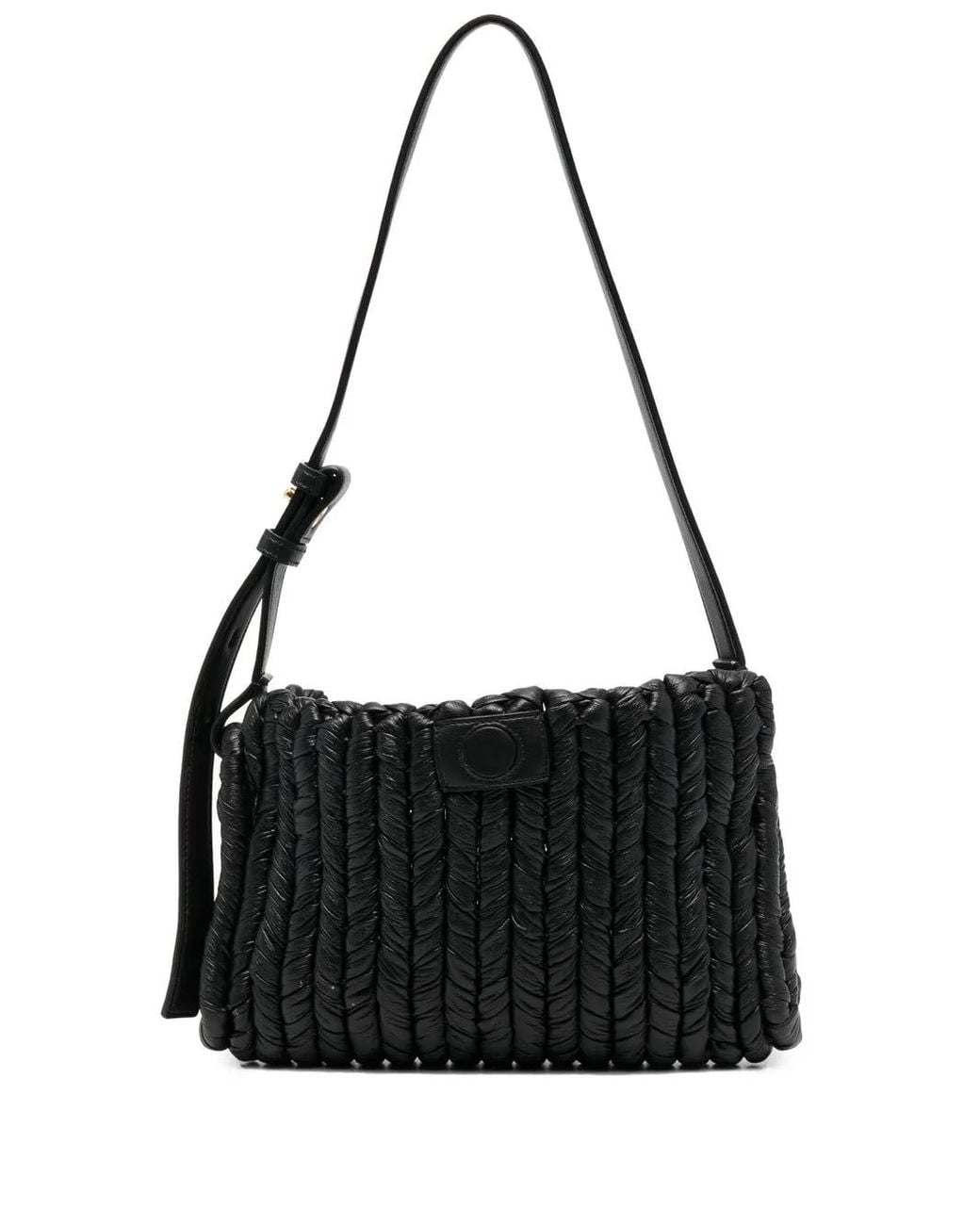 Nanushka Black Woven Shoulder Bag