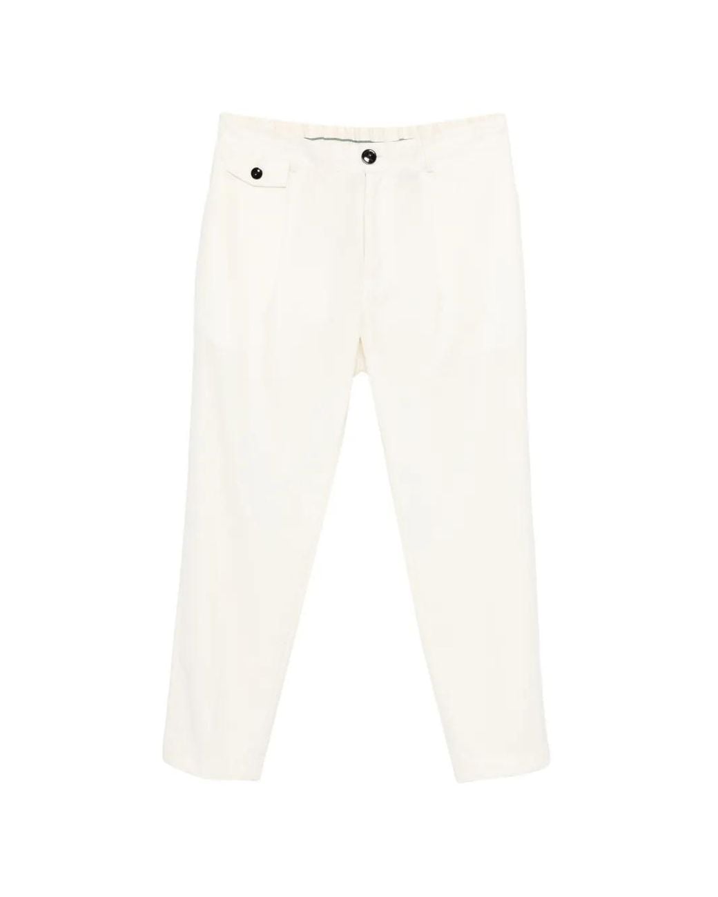 Pmds White Tatho Pleated Trousers for men