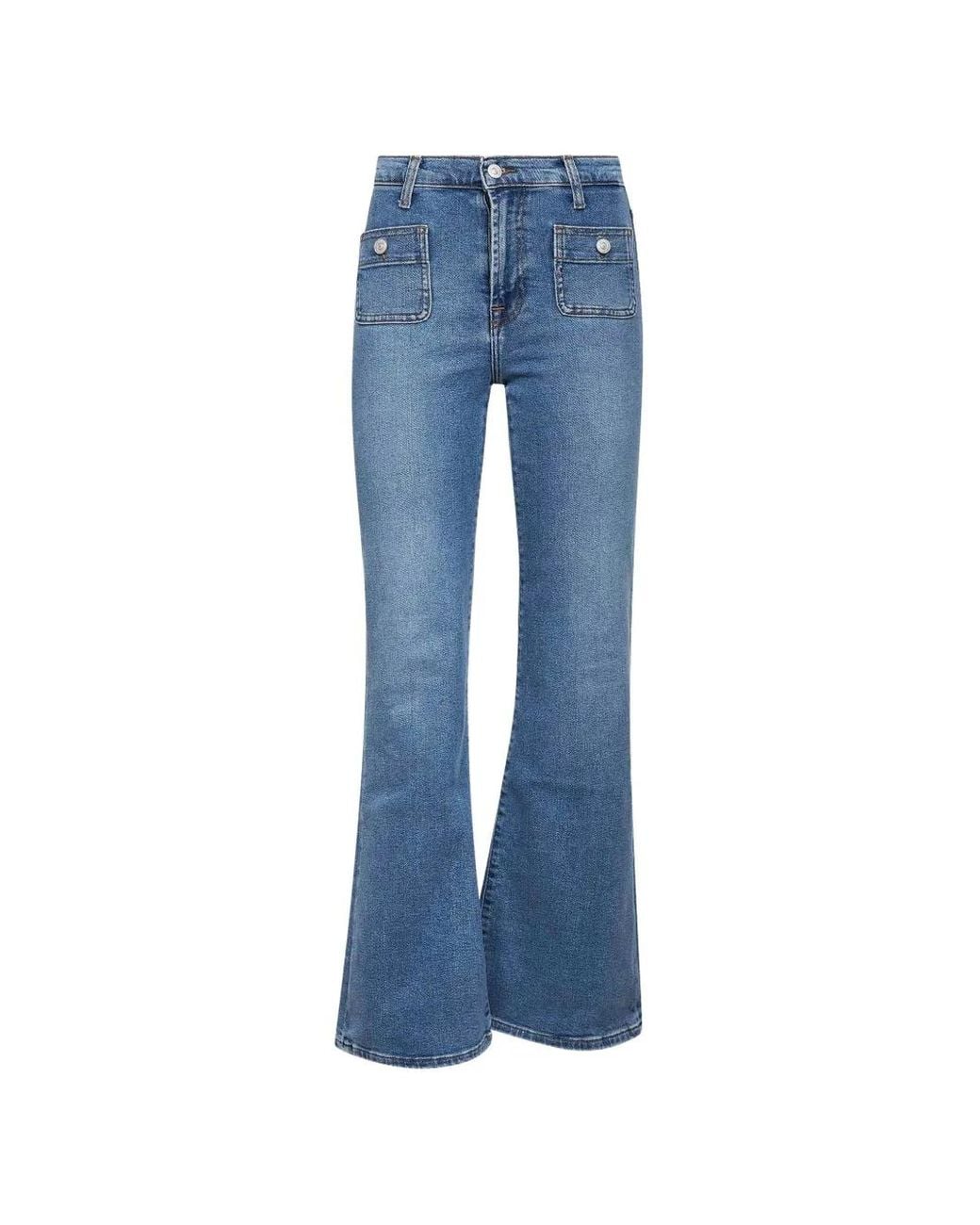 7 For All Mankind Blue Jean Évasé À Poches Avant