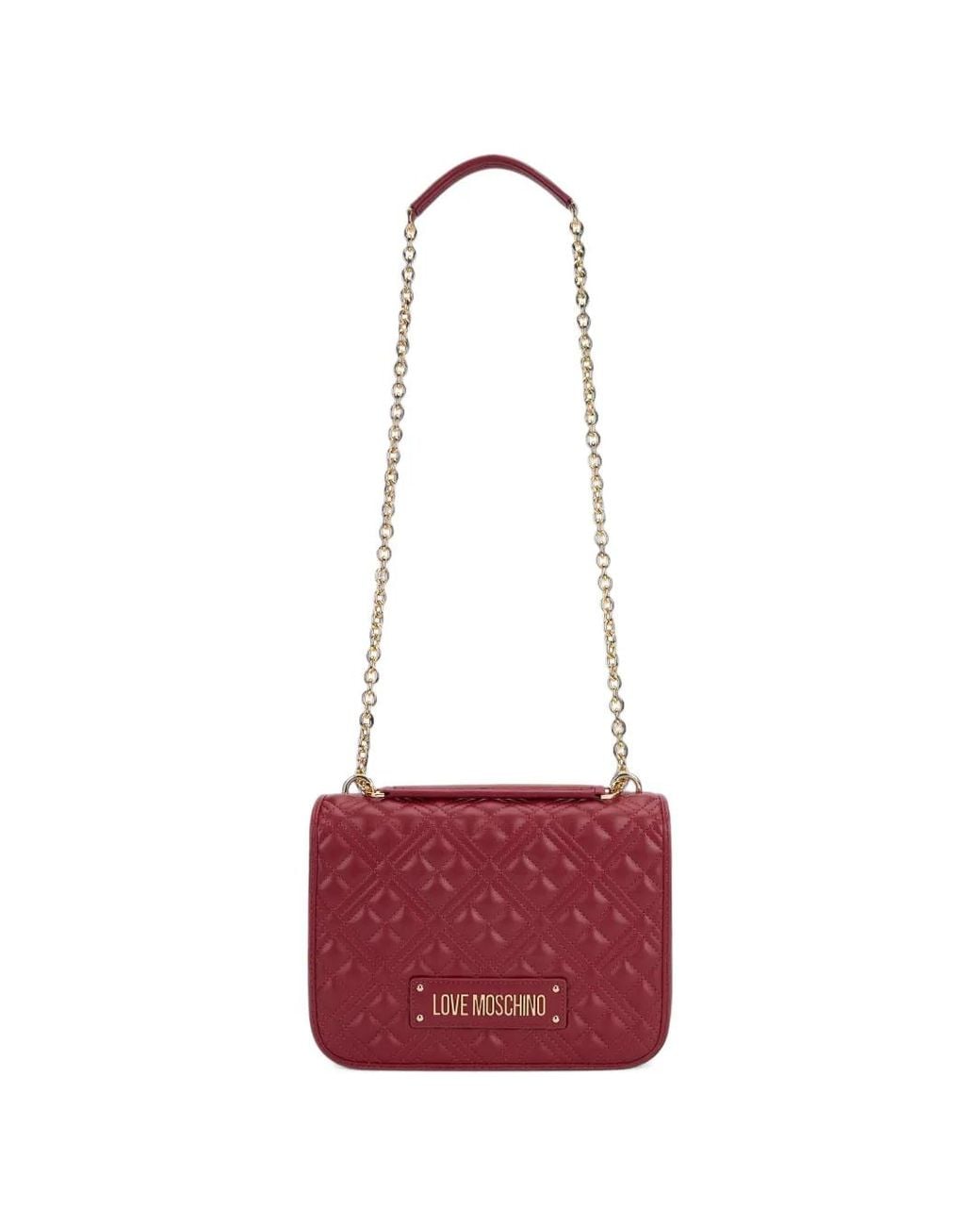 Love Moschino Red Logo-Appliqué Shoulder Bag