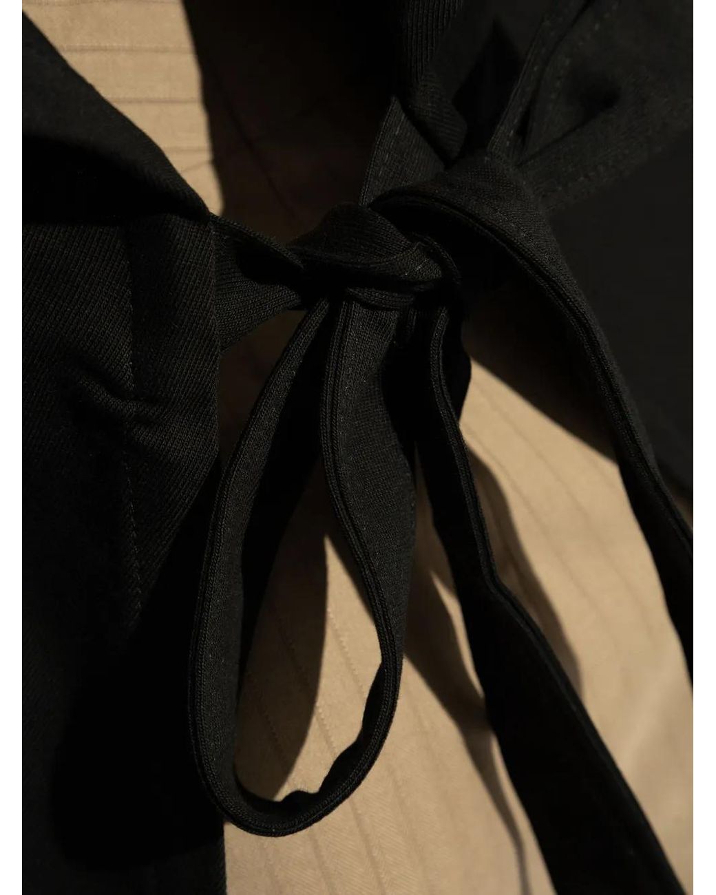 Ganni Black Tie-Fastening T-Shirt