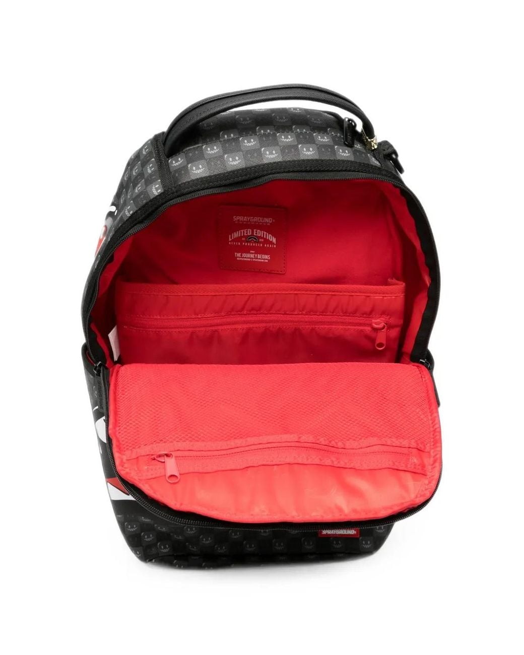 Sprayground Black Shark Mouth Checkered Backpack