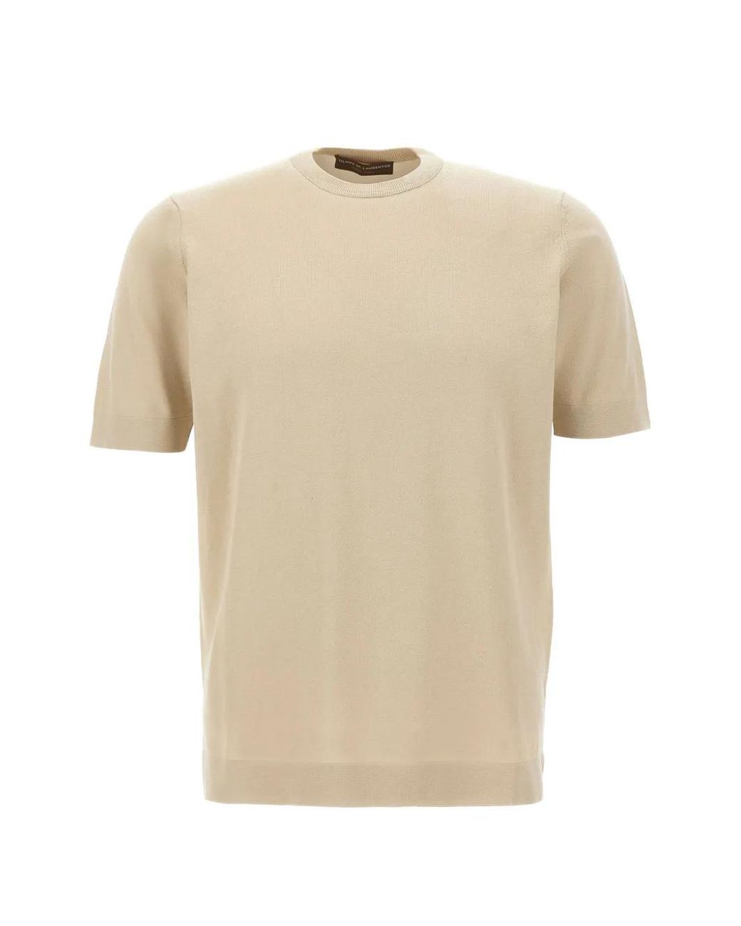 FILIPPO DE LAURENTIIS Natural Cotton T-Shirt for men