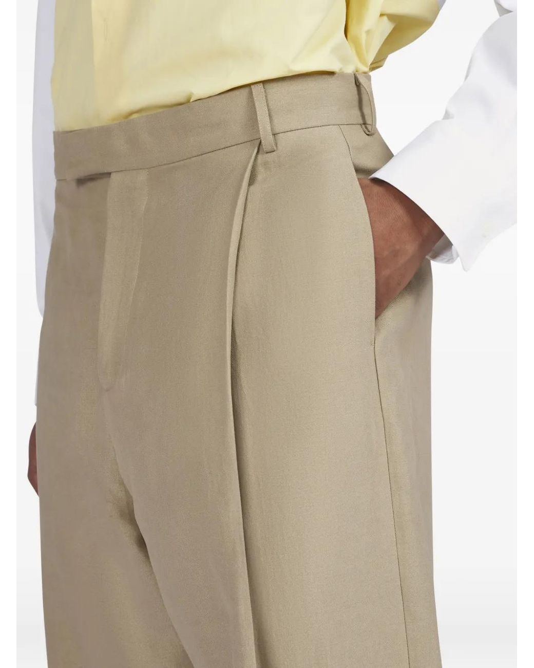 Ferragamo Natural Relaxed Tailored Trousers for men