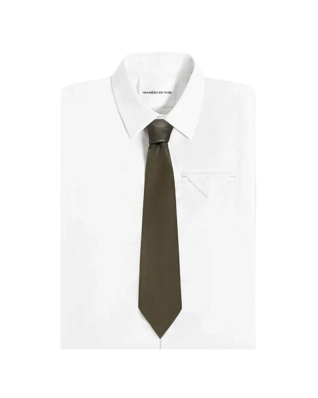 Manière De Voir White Leather Tie for men